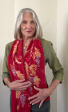 Handmade Silk/wool blend grapevine scarf