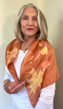 Handmade Fall leaves Silk scarf