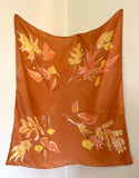 Handmade Fall leaves Silk scarf