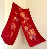 Handmade Silk/wool blend grapevine scarf