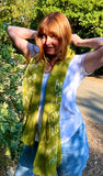 Handmade Silk scarf. The Arc of the Moral Universe...