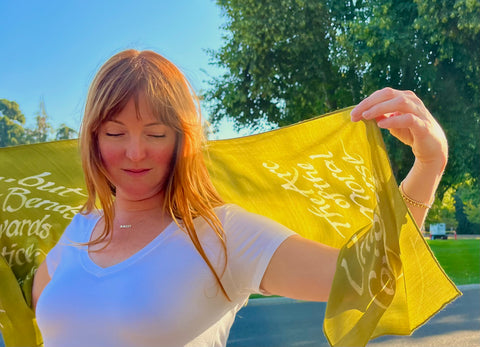 Handmade Silk scarf. The Arc of the Moral Universe...