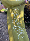 Handmade Silk scarf. The Arc of the Moral Universe...