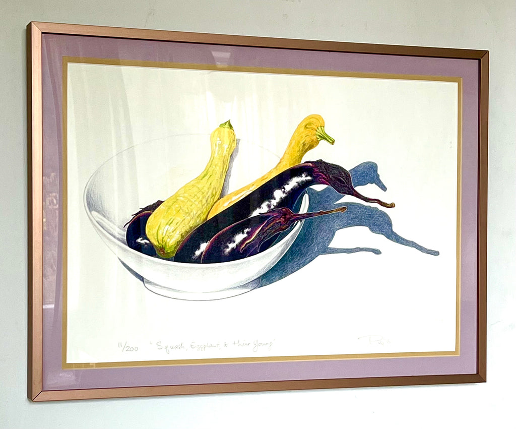 Squash, Eggplant & their Young Framed prints